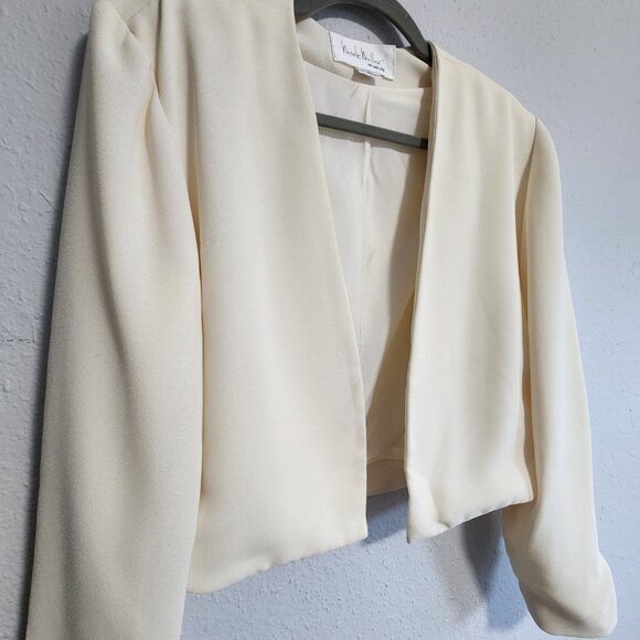 Nicole Miller New York Vintage Butter Yellow Twee Bolero Jacket 10 - Picture 2 of 10